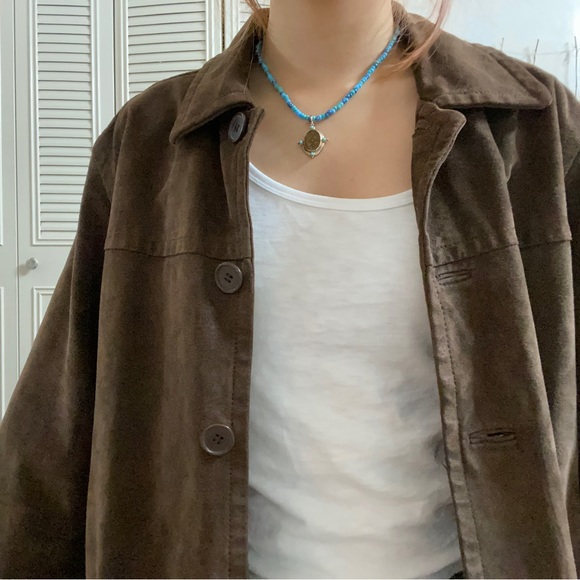 VINTAGE BAGATELLE Suede Brown Leather jacket - Picture 2 of 7